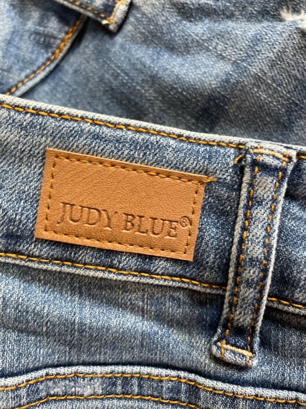 Judy Blue Womens 2XL Distressed Retro Floral Lined Cut Off Denim Jean Shorts - Picture 5 of 8